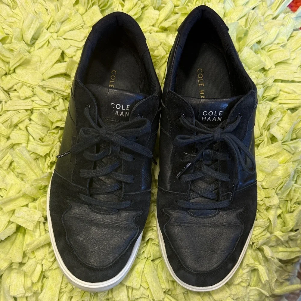 Cole Haan Men's Black and White Sneakers, size 10B, leather, used, NICE!